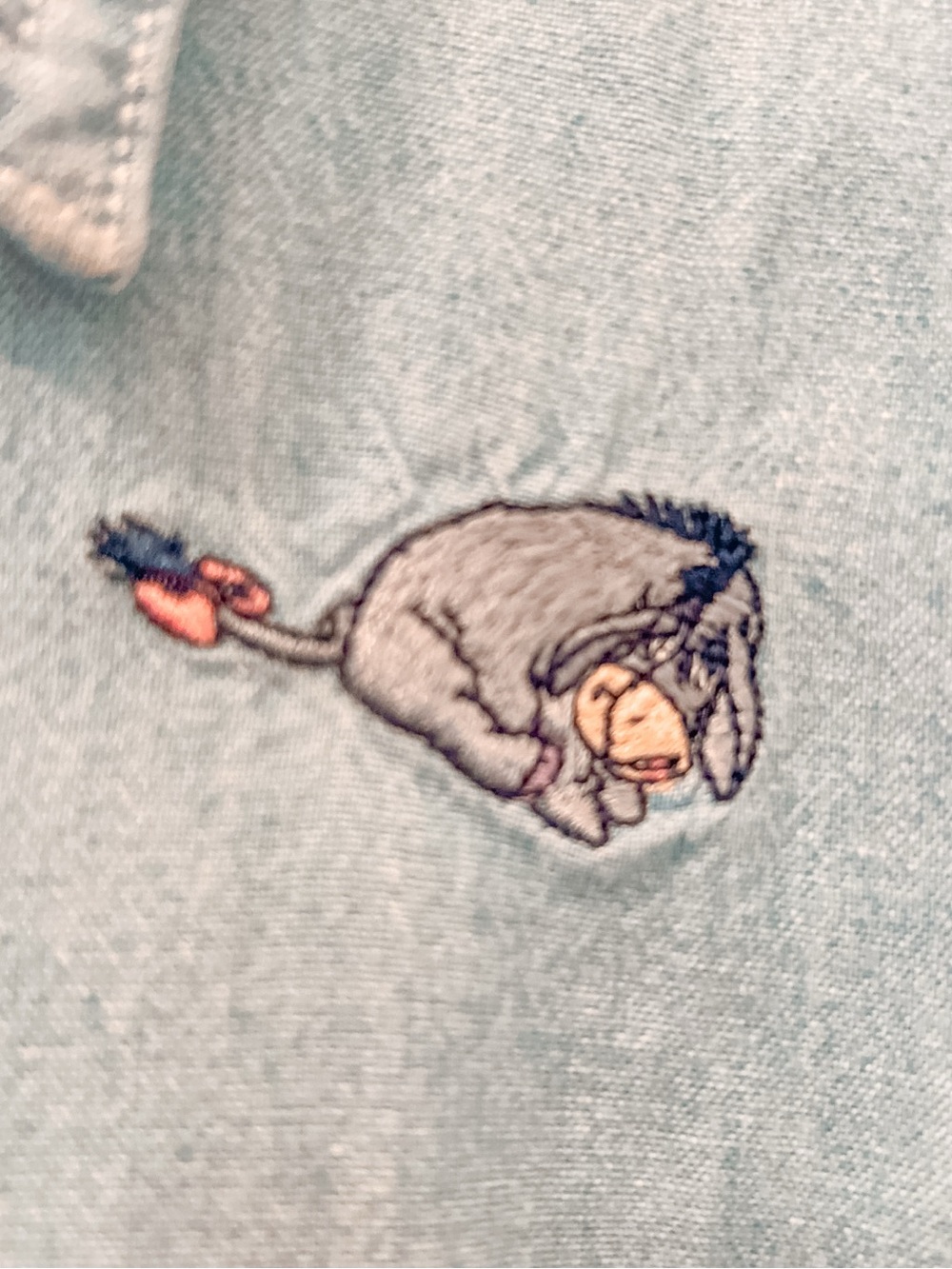 Vintage Disney Denim 100% Cotton Button Down Shirt XLarge Winnie The Pooh Womens - Picture 8 of 14